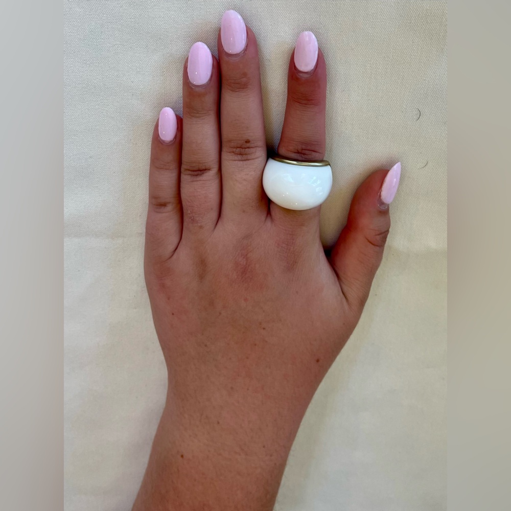 Bold White Statement Ring - image 3